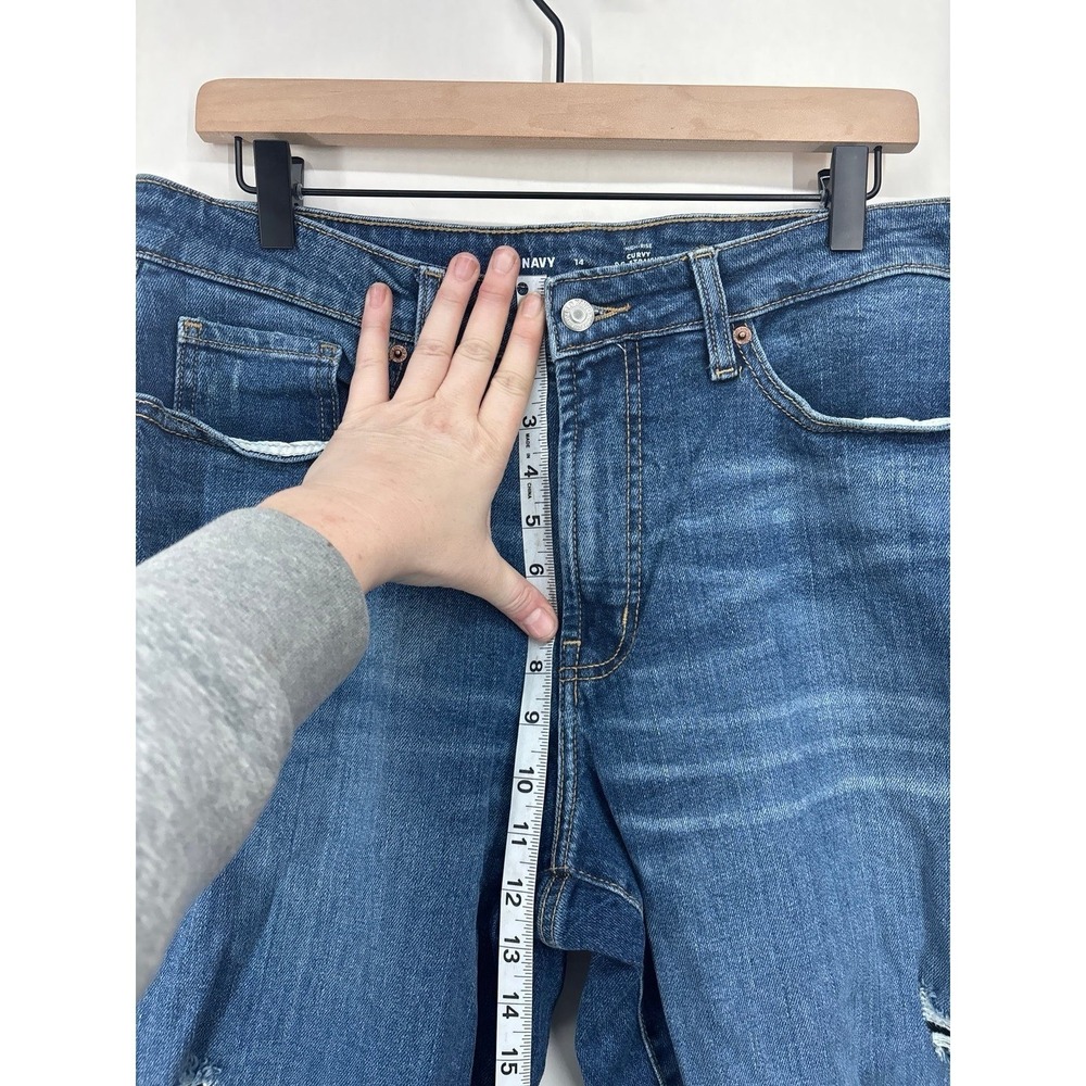 Old Navy high rise Curvy O.G. straight distressed jeans (sz. 14) - Picture 7 of 9